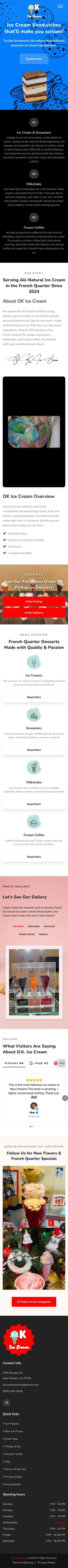 OK Ice Cream Shop — mobile preview
